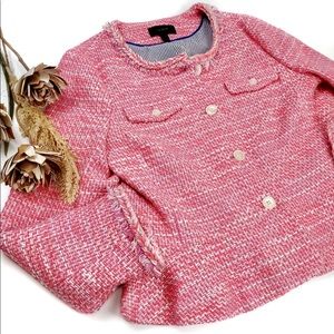 J. Crew Pink Peach Tweed Blazer Sz 10